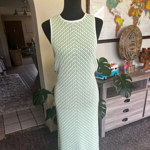 House of Harlow 1960 Green and White Maxi Dress